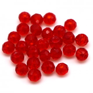 Бусины рондели 2*2мм, красный прозрачный